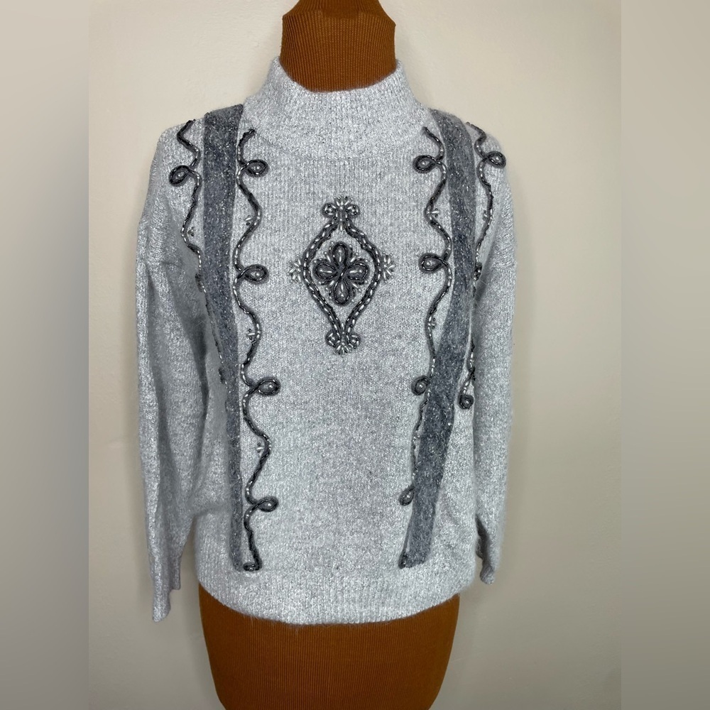 Vintage Santoria Beaded Silk Blend Sweater Size XL